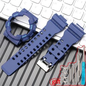 Rubber Strap Case for Casio G-SHOCK Sports GA-100 GA110 GD120 GAX GLS110 Men Silicone Waterproof Strap Resin Bracelet Accessories