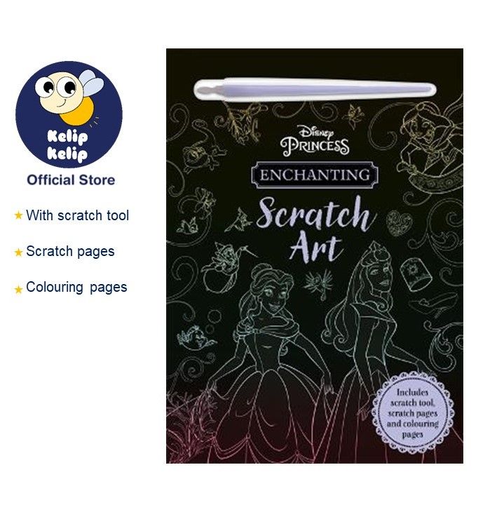 Disney Princess Enchanting Scratch Art Book With Tool For Kids with