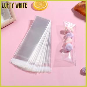 Lofty White ถุงขนมยาวปิดผนึกในตัว100ชิ้นถุงขนม5x20ซม. ถุงเเพรทเซลถุงปิดผนึกได้สำหรับบรรจุลูกอมของขวัญที่ชอบ