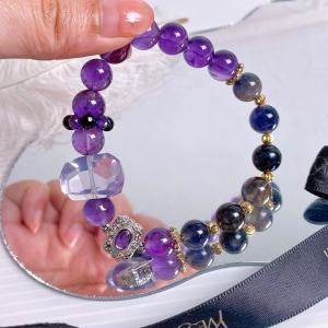 【 现货 】菫青石+紫水晶 +黑尖晶 9mm 🏅🏆助健康 平安 爱情