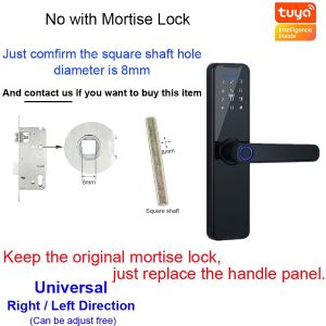 K7 Biometric Fingerprint Password Card Door Lock Black Smart Lock Tuya App BlE Remote Unlocking Keyless Lock Electronic