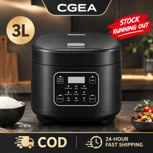 3L rice cooker with digital display and multiple cooking functions. Suitable for home kitchen use.