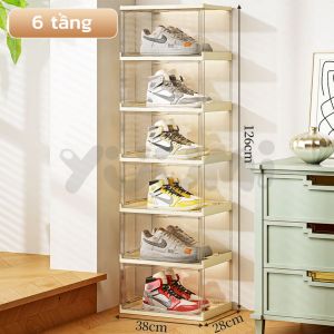 Yuumi acrylic vàng kem hộp nhựa trong suốt hộp đựng giày túi xách mỹ phẩm hộp mica hộp trưng bày mô hình