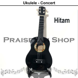 Gitar Ukulele Ukuran Concert Kentrung Warna Hitam 4 Senar