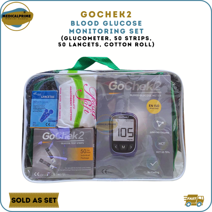 GoChek2 Blood Glucose Monitoring Set (incl 50 Strips, 50