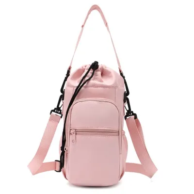 Adjustable Strap Water Bottle Bag Protective Sleeve Insulated Vacuum Cup Carrier Cover Travel Sling Bag Crossbody Thermos Bottle Holder for Outdoor