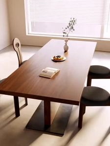 Solid Wood Dining Table Dining Table Household Ash Wood Dining Table Rectangle Living Room Long Desk Workbench