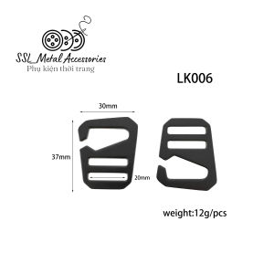 Set 2 móc khóa chữ G màu đen bằng kim loại kiểu mới phù hợp cho dây đeo balo bra..LK006 #ssl_accessories