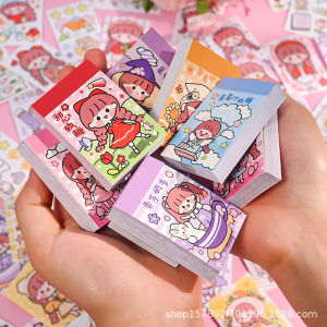 NICE CHILD Stiker Buku Momo Mini 24 Lembar Sticker Note Book Washi Karakter Lucu