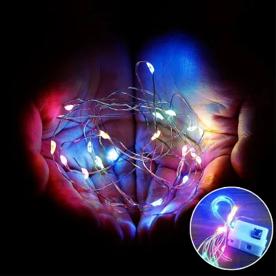 1M 2m 3 Modes Light Strip Fairy Lights Flashing Lights Battery Operated Light Holiday Decoration Light LED Light String Flash Light Luminous Bouquet Cake Birthday Housewarming Decoration Light Cat Ear Button Battery Colored Light