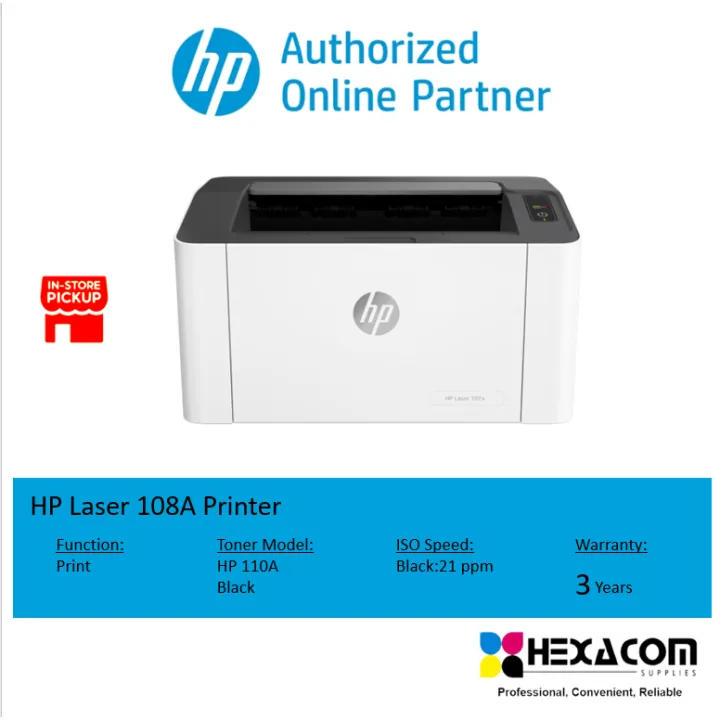 HP LaserJet 108a/108w Printer Print only