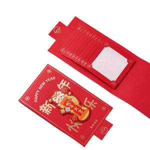 FGHAFGGR Trung Quốc Gói màu đỏ năm mới 3D Phước lành Lễ Hội Mùa Xuân Túi màu đỏ may mắn Năm của con rắn Phong bì Đỏ năm rắn 2025 Lịch âm năm mới