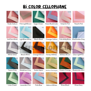 [5 LEMBAR] Flower Wrapping Bi Color Cellophane 60X60Cm Waterproof Kertas Bunga