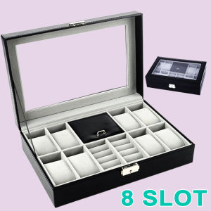 Watch Box 12 Slots / 2 Layer Watchbox Watch Storage Organizer Case PVC Leather Jewelry Display Watch Box Storage Box
