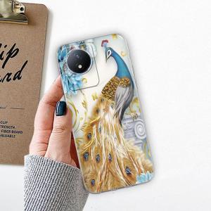 ดอกไม้และนกยูง เคสโทรศัพท์ วีโว่ VIVO Y02 Y02s Y22 Y22s TPU ฝาครอบกันกระแทกซิลิโคนนุ่มใส 28