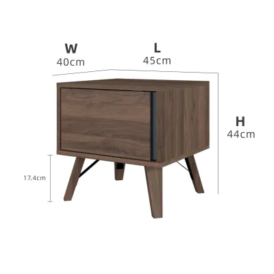 KitchenZ 1.47FT Kinsley Series Side Table with 1 Door Storage-HMZ-FN-ST-K0165-GY