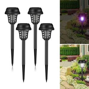 ZEEMIN 4pcs Solar Mosquito Killer Lamps 2 in 1 Bug Zapper Home Outdoor Waterproof Garden Lawn Camping Repellent Fly Trap Lights