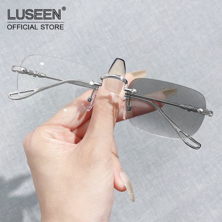 Luseen Eyeglass Photochromic Anti Radiation Eyeglasses For Women Men Rimless Glasses Ag2238 9759