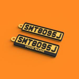 SG Customised License Number Plate Keychain for Cars Motorcycles PMDs | Classic Vintage Plate | 3D Printed Personalised Gift