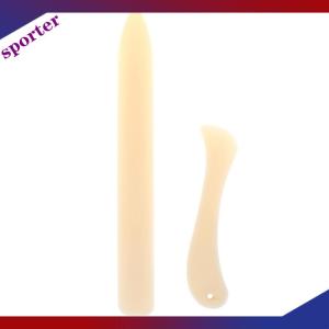 Sporter อุปกรณ์งานฝีมือโฟลเดอร์กระดูกแบบพับได้อุปกรณ์เสริมกระดาษพับทำจากหนัง2ชิ้น