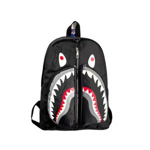《302》KCZAKA Childrens bag student bag New Shark bag personality graffiti backpack men and women fashion trend