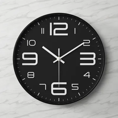 Nordic Style Exquisite Wall Clock Silent Japan Quartz Movement Jam Watch 12 inches Digital Electronic Clock Living Room Office Wall Decoration 时钟/挂钟