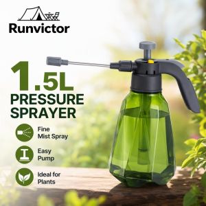 Runvictor Watering Can 1 5L Pressure Spray Bottle Adjustable Nozzle Plastic Garden Sprayer Plant Mister