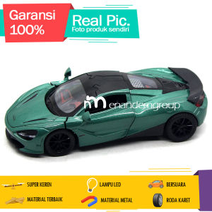 Diecast Miniatur Mainan Mobil Sedan Sport MClaren 720s Besi Metal LED 1/32