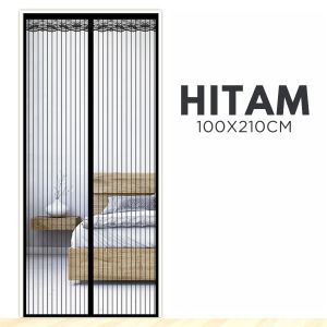 Tirai Pintu Anti Nyamuk Curtain Magnetic 100x210 Cm Bahan Jaring Polyester Polos Minimalis