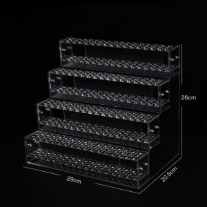 OUTOPEN Acrylic Hộp Đựng Bút đánh dấu Lớp 1/2/3/4 Trong suốt Hộp đựng cọ trang điểm Khay bút Loại thang Kệ trưng bày văn phòng phẩm Cửa hàng văn phòng phẩm