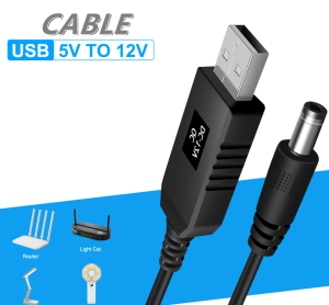 WiFi To Powerbank Cable Connector DC 5V To 12V USB Power Cable Boost Converter Step-up Cord For Wifi Router Modem Fan Speaker