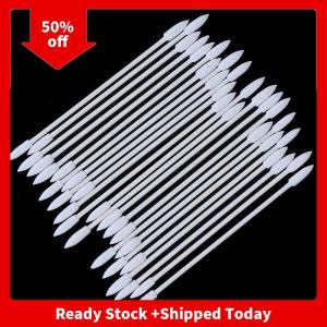 🔥🔥🔥pheebss 50Pcs ear earphone earbuds tips headset cotton disposable stick cleaning tool