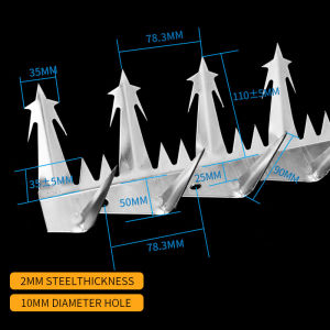 รั้วเหล็กกันขโมย wall spikes security เหล็กกันขโมย (ยาว125cm เหล็กหนา2mm) รั้วเหล็กกันขโมย สำหรับติดตั้งบนรั้ว กำแพง ผนัง รั้วลวดหนาม ลวดหนาม