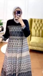 PAKAIAN MUSLIM PEREMPUAN / DRESS WANITA KEKINIAN SYARI / BAJU DRESS MUSLIMAH
