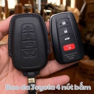 Bao Da Chìa Khoá Ép Form Smartkey Ô Tô Toyota TOY-D4 Cho Xe Toyota Camry 2019 - 2022 Altist 2022 Chìa Khoá 4 Nút Bấm Ốp Chìa Khoá Da Thật Bọc Chìa Khoá Xe Ô Tô Nhiều Mầu Đồ Da Thủ Công Kazak TOY_D4