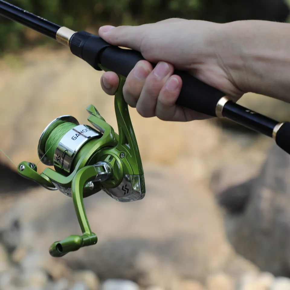 2.7 mtr (9fit) green Fishing rod and reel set heavy fishing rod