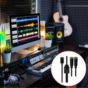 Type C To 3.5mm Stereo Adapters Build In Chip Sound Converter Splitter Easy to Use for Clear Sound Quality Karaokes