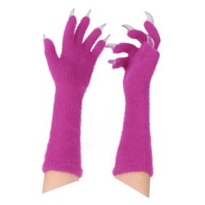 YOUSHI TOP Full Finger Full Finger Paws Gloves Animal Paw Plush Halloween Plush Long Gloves Ghost Claws Realistic Long Nails Cosplay Gloves Halloween Events