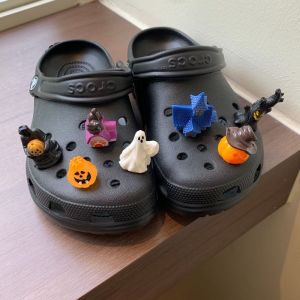 Giày tổ ong mới khóa giày Halloween khóa giày cái chết ma bí ngô giày trang trí DIY Vamp trang trí