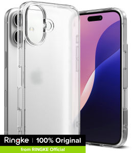 Ringke Fusion Compatible with iPhone 16 / iPhone 16 Plus Case Transparent Hard Back Shockproof TPU Bumper Cover