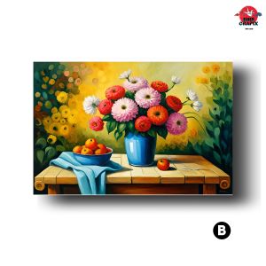 SHIN GRAFIX Framed Flower Vase Painting – Elegant Flower Vases Wall Painting for Home & Table Decor  With Frame And Glass Cover 9x12 Inches| Wall Art for Dining Table Living Room and Bedroom Ready To Hang Wall Display