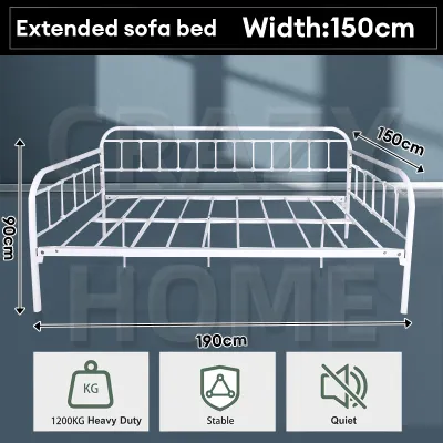 【In Stock-ships within 24H】Metal Bed Frame Heavy Duty Iron Bed Frame Queen/King Size Metal Bed Katil Besi Anti-Rust & Sturdy Powder Coated Minimalist Design for Hostel/Home (Black/White) 高級鐵藝床架 铁架床