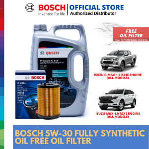 Bosch 5W-30 Fully Synthetic 6L Oil Free Oil Filter for Isuzu D-Max 1.9 RZ4E Engine and Isuzu MU-X 1.9 R24E Engine