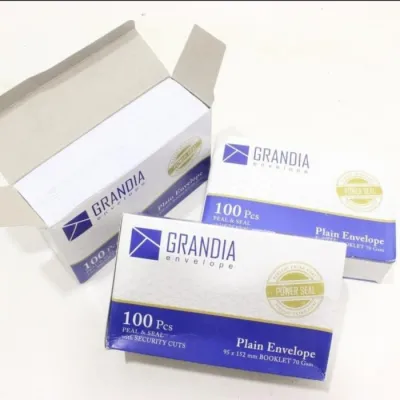 Amplop Putih Grandia per 1 BAL ISI 5 pack ( 1 PAK ISI 100 PCS )