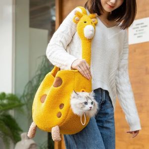 Kirilgu Dog backpack for autumn and winter pet outdoor bag cute and adorable crossbody bag warm and portablebackpack for winter T2Y7B