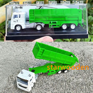 Alloy Friction Powered Semi Trailer Truck w/ minifigure display case Vehicle Toy for Gift Collection