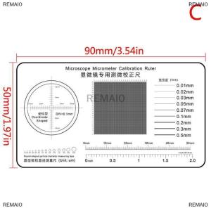 [COD] REMAI0 Soft Ruler Microscope Micrometer Calibration Slide Line Width Particle Diameter