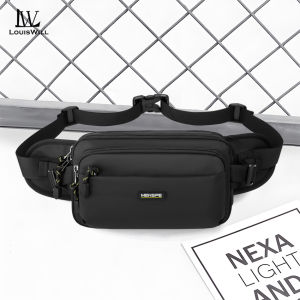 LouisWill Men Bag Nylon Chest Pack Multi-layer Chest Bag Crossbody Pack Zipper Waist Sports Bag Waterproof Bag Street Shoulder Bag Messenger Bag Travel Bag for Work or Business