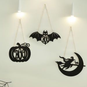 Black Boo door logo on Halloween door decoration Wrought iron hanging Halloween wall hanging decoration