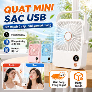 ⚡Ship Nhanh⚡Quạt mini sạc USB di động tiện lợi  Quạt cầm tay bàn gió mạnh gọn nhẹ  Quạt để bàn sạc pin nhỏ gọn dễ mang